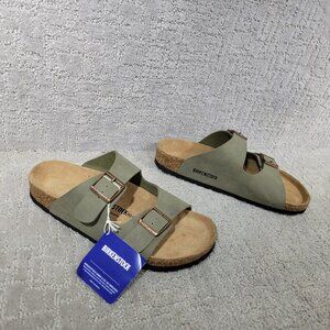Birkenstock Arizona Unisex EU 39 US L8 M6 Stone Birko-Flor Nubuck Slide Sandals.